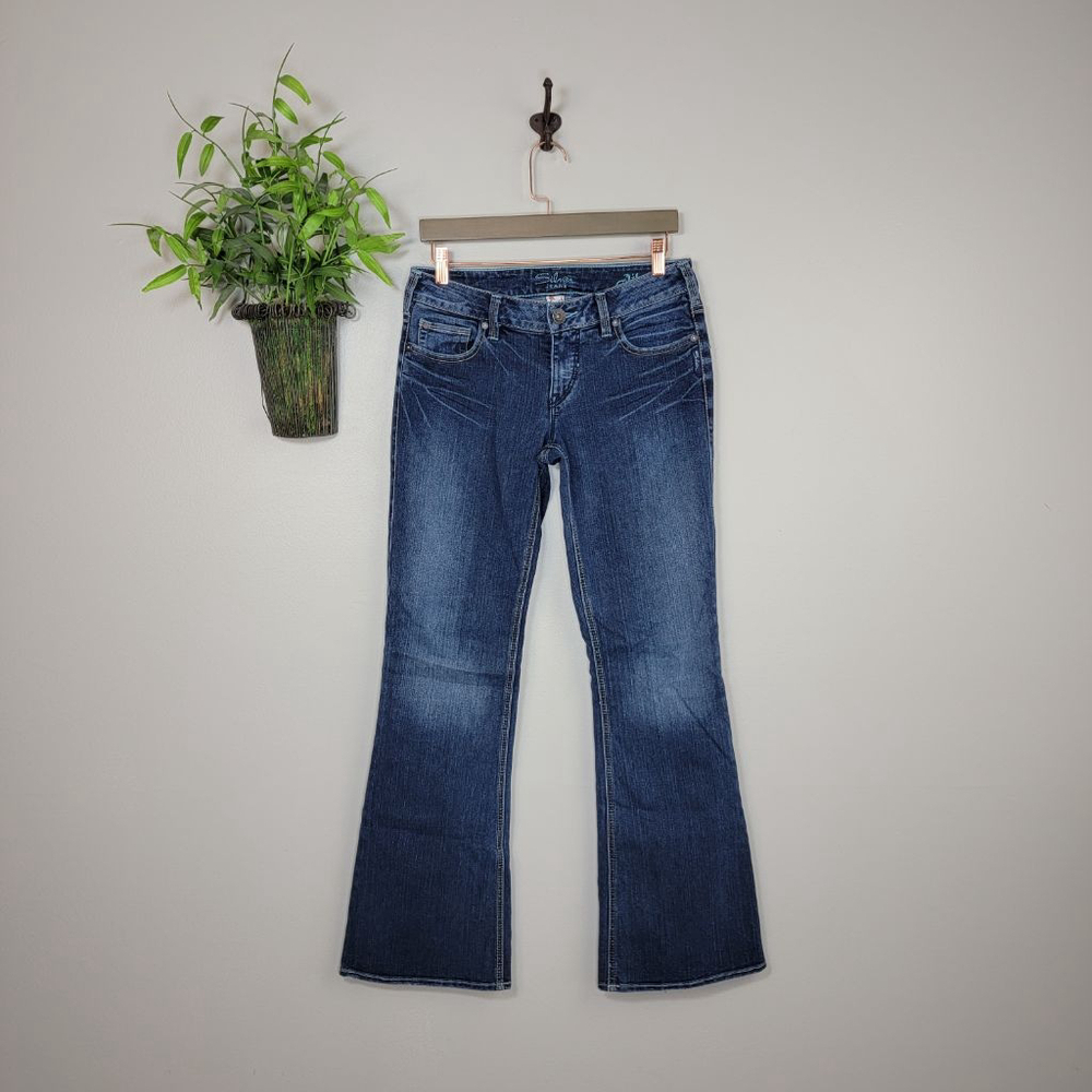 Silver Aiko Bootcut Flare Jeans Dark Blue Wash Low Rise Cowgirl Western Y2K 29